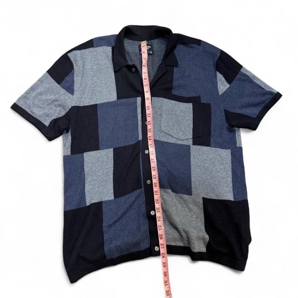 Abercrombie & Fitch blue and grey short sleeve button up men X-Large - Picture 4 of 5